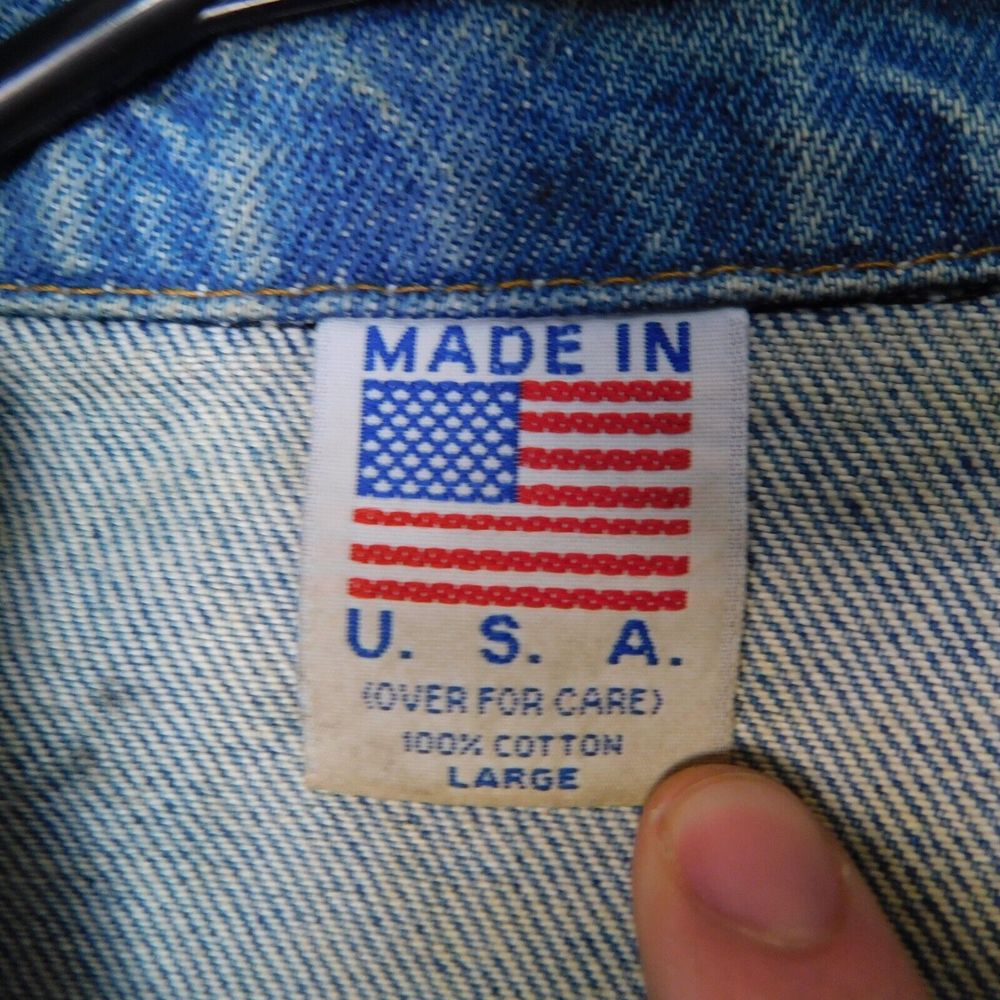 Tyca Denim Jacket Adult L Freightliner Embossed Made in USA Vintage Rare Trucker - Picture 2 of 16